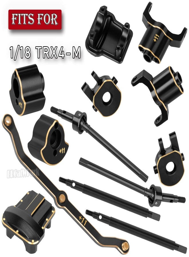 قطع غيار BRCatWPark لتوسيع محور العجلات النحاسي (أعرض بمقدار 11 مم من كل جانب) لسيارة TRX4M بمقياس 1/18، مع أغطية للمحور الأمامي والخلفي. - Image 2